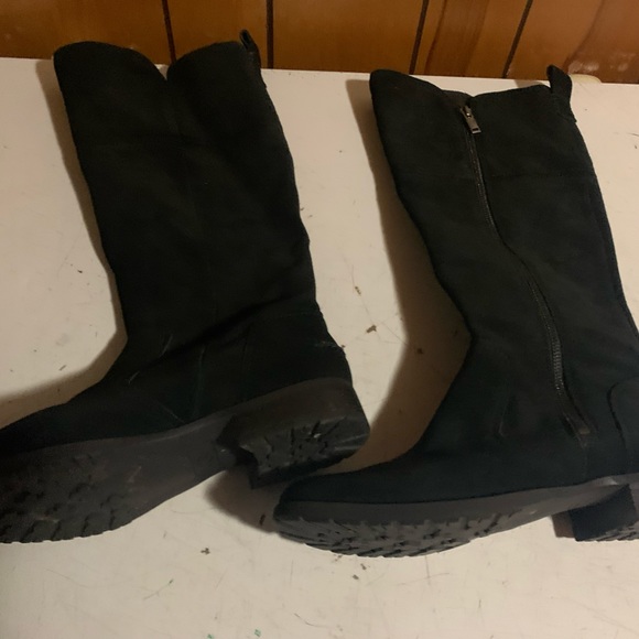 New UGG 1103729 Sorensen Waterproof Suede Zipper Detail Tall Black Boots - Picture 2 of 5